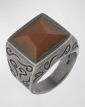Marco Dal Maso Ara Square Gemstone Ring - Gray
