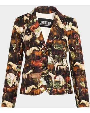 Libertine Take The Reins Silk Single-Breasted Jacket - Multicolor