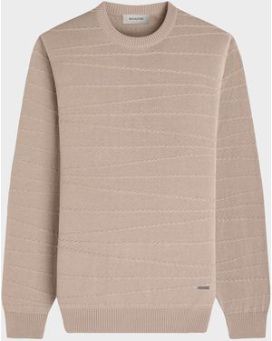 Bugatchi Apos;S Chain-Link Crewneck Sweater - Natural