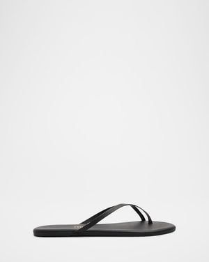 TKEES Riley Metallic Leather Crisscross Flat Thong Sandals - Multicolor