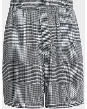 Balmain Apos;S Prince Of Wales Logo Relaxed Pull-On Shorts - Gray