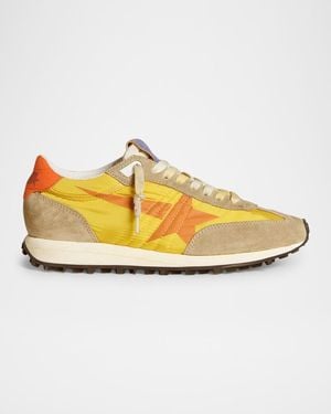 Golden Goose Running Marathon Suede Nylon Sneakers - Yellow