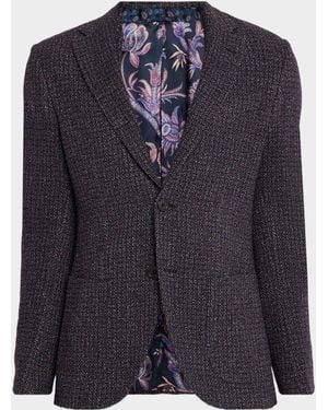 Etro Apos;S Roma Boucle Single-Breasted Sport Coat - Blue
