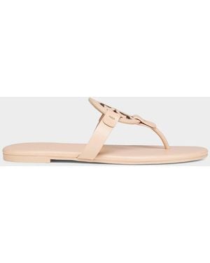 Tory Burch Miller Leather Thong Sandals - White