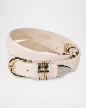 DEHANCHE Hollyhock Messy Suede Belt - Natural