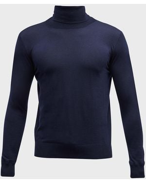 Isaia Cashmere Turtleneck Sweater - Blue
