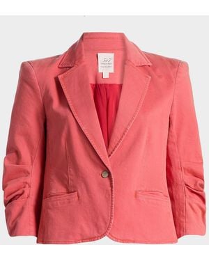 Cinq À Sept Le Petit Khloe Denim Single-Breasted Blazer - Pink