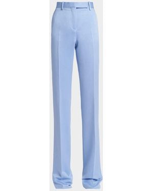 Tom Ford Cotton Velvet Straight-Leg Pants - Blue