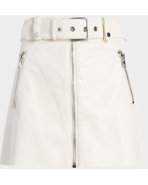 Cinq À Sept Saffira Vegan Leather Mini Skirt - Natural