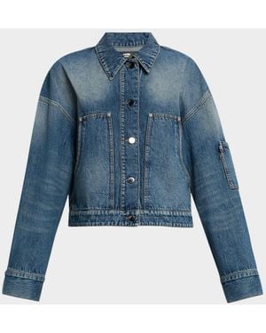 Amiri Oversized Denim Work Jacket - Blue