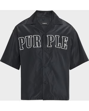 Purple Apos;S Everyday Logo Camp Shirt - Black