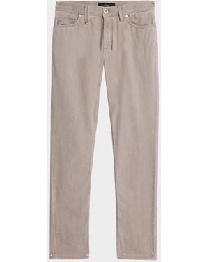 Brioni Slim-Fit Washed Denim Five-Pocket Pants - Natural