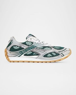 Bottega Veneta Orbit Metallic Net Runner Sneakers - Blue