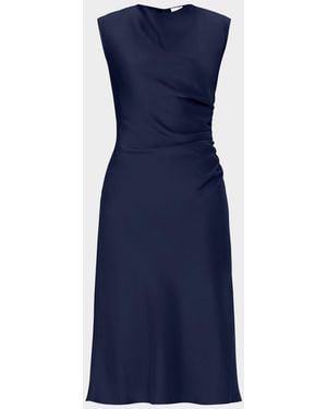 Hervé Léger The Millie Sleeveless Cowl-Neck Satin Dress - Blue