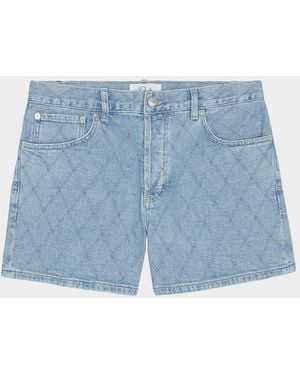 Rails Mesa Lattice Denim Shorts - Blue