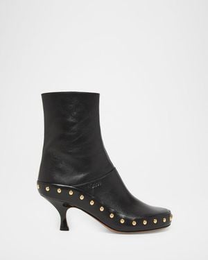 Chloé Junie Studded Leather Ankle Boots - Black