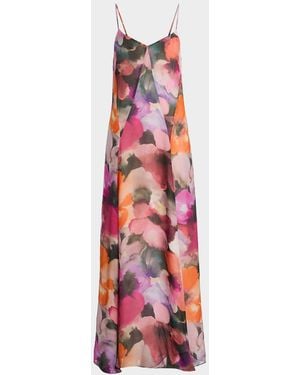 Black Halo Emory Floral A-Line Maxi Dress - White