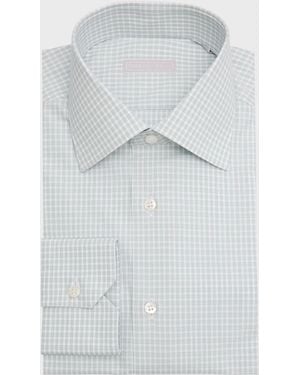 Stefano Ricci Cotton Check Dress Shirt - White