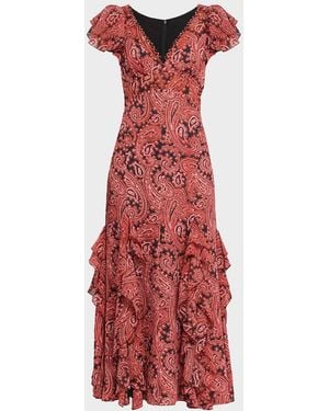Cinq À Sept Hendrix Paisley Maxi Dress - Red