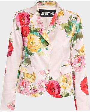 Libertine Pat Nixon Silk Single-Breasted Classic Jacket - Pink