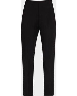 Adam Lippes Kit Slim Leg Compact Viscose Pants - Black