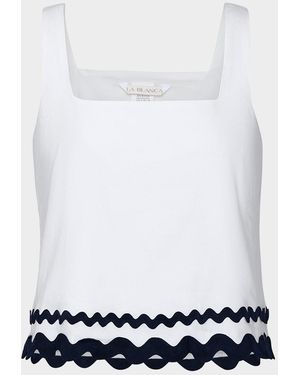 La Blanca Poolside Square-Neck Tank Top - White