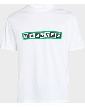 Versace Apos;S Cotton Graphic Logo Crewneck T-Shirt - White
