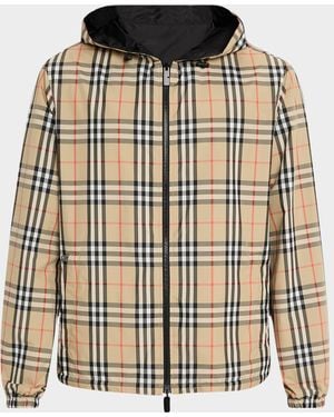 Burberry Check Hooded Jacket - Metallic
