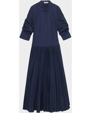 Jonathan Simkhai Arlo Belted Cotton Maxi Dress - Blue