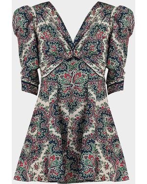 Shoshanna Natalya Floral-Print Mini Dress - Gray