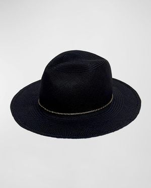 Van Palma Luisa Straw Hat With Chain - Blue