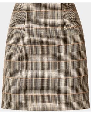 Veronica Beard Roman Plaid Mini Skirt - Natural