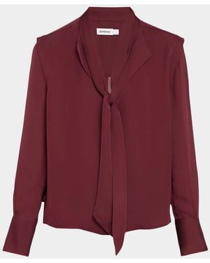 Jonathan Simkhai Lillian Silk Blouse - Purple
