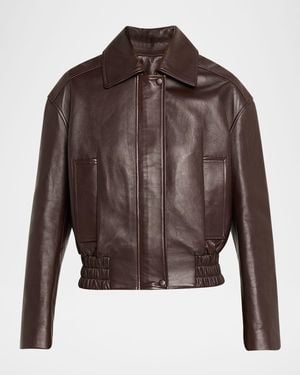 A.L.C. Otto Leather Bomber Jacket - Gray