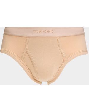 Tom Ford Apos;S Solid Cotton Jersey Briefs - Natural