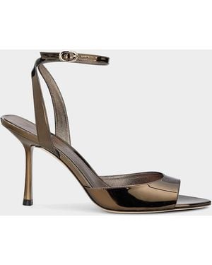 Stuart Weitzman 85Mm Lexington Patent Leather Sandals - White