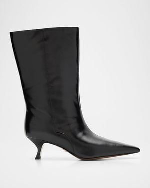 Rag & Bone Mott Leather Mid-Calf Boots - Black