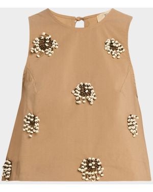 JBQ Philo Embellished Top - Natural