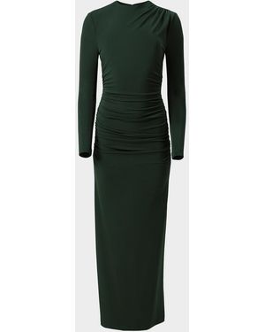 Carolina Herrera Ruched Long-Sleeve Maxi Dress - Green