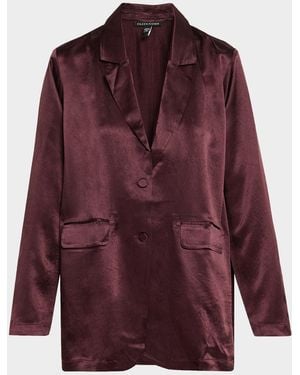 Eileen Fisher Single-Breasted Textured Satin Blazer