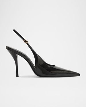 SCHUTZ SHOES Liora 100Mm Patent Leather Slingback Pumps - White