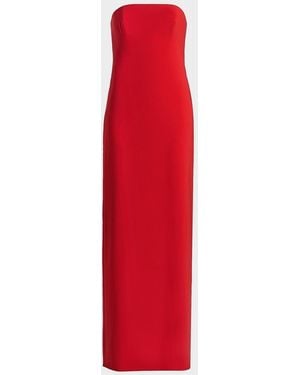 Amsale Strapless Stretch Jersey Gown - Red