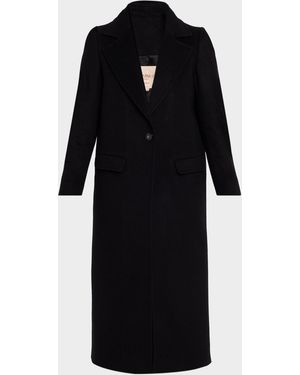 Chiarulli Erica Mongolian Cashmere And Wool Coat - Black