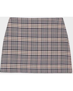 Anine Bing Tierra Check Mini Skirt - Gray
