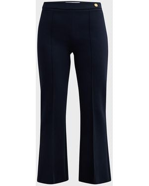 Callas Milano Lola Cropped Pintuck Flare-Leg Pants - Blue