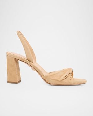 Veronica Beard 75Mm Tullia Suede Block-Heel Sandals - Metallic