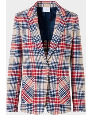 Akris Punto Plaid Wool-Blend Tweed Blazer - Red