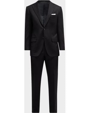 Kiton Wool-Cashmere Solid Suit - Black