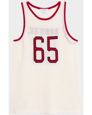 Thom Browne Cashmere Mesh Basketball Jersey - Pink