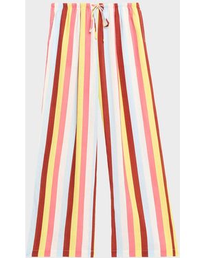 Solid & Striped The Ashling Striped Linen Pants - Red